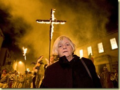 Christianity: Episode 5: Reformation.  Ann Widdecombe, MP, presenter, at Lewes Bonfire, Guy Fawkes Night celebrations, Lewes, East Susex.  5th November 2008<br />
Photo: Eleanor Bentall